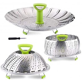 Vegetable Steamer Basket Stainless Steel Folding Steamer Basket Insert for Veggie Fish Seafood Cooking Expandable to Fit Various Size Pot 5.1 to 9