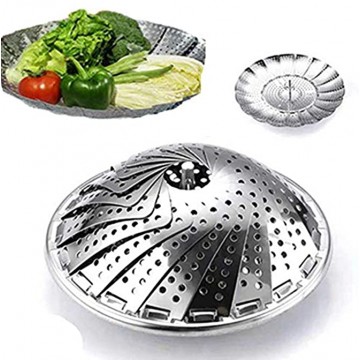 Vegetable Steamer Stainless Steel Vegetarian Steamer-Foldable Expandable Steamer Suitable for Various Sizes of Pot 6 inches to 10.5 inches