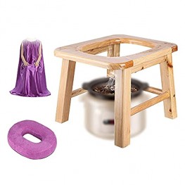 Yoni Steam Seat Wood with Gown V Steam Seat Kit Detox for Women Wooden Vaginial Steaming Stool Chair Set Feminine Vaginal Postpartum Care Handmade with Thick Cushion No Steamer