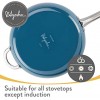 Ayesha Curry Home Collection Porcelain Enamel Nonstick Covered Deep Skillet With Helper Handle 12 Inch Frying Pan with Glass Lid Twilight Teal