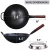 Carbon Steel Wok Pan with Ring Chinese Woks and Stir Fry Pans 14 Large Hand Hammered Traditional Round Bottom Wok by Xeeyaya