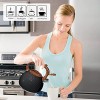 Beruyu Tea Kettle Stovetop Whistling Tea Kettle Stainless Steel Teapot for Stove Top with Wood Pattern Anti-heat Handle for Gas Induction Electric Stovetop 3L Black