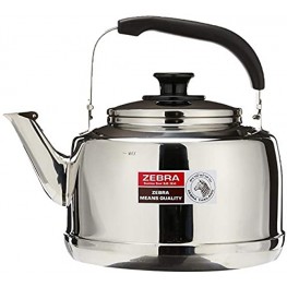 Extra Large Size 7.5 Liter Zebra Polished Mirror Finish Stainless Steel Whistling Canister Stovetop Teakettle Tea Kettle Teapot Gas Electric Induction Compatible