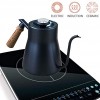 Gooseneck Kettle for Coffee and Tea Pour Over Kettle with Thermometer for Coffee and Tea 850 ml Black