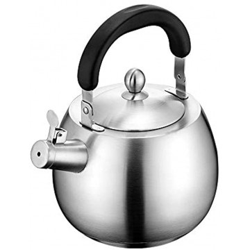 Heavy Duty Tea Kettle Stovetop Whistling Teakettle Teapot,seamless bottom Stainless Steel 304 Brushed finish 4L