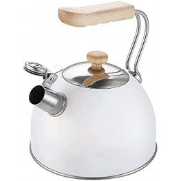 KAISA VILLA Tea Kettle Stovetop Teapot Stainless Steel Whistling Teakettle with 2.5 Liter 2.64 Quart White Style 2…