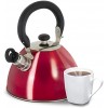 Mr. Coffee Morbern 1.8 Quart Stainless Steel Whistling Tea Kettle Red