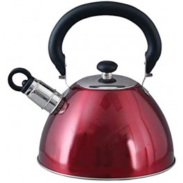Mr. Coffee Morbern 1.8 Quart Stainless Steel Whistling Tea Kettle Red