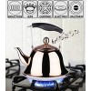Onlycooker Whistling Tea Kettle Stainless Steel Stovetop Teakettle Sturdy Teapot for Tea Coffee Fast Boiling with Infuser Color Rose Gold Mirror Finish 2 Liter 2.1 Quart