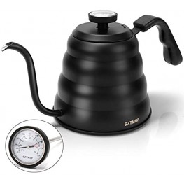 Pour Over Coffee Kettle Black Gooseneck Kettle with Thermometer Premium Stainless Steel Coffee Maker Tea Pot Update Triple Layered Base for all Stovetops 40 floz 1200ml