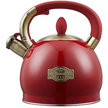 s-p Tea Kettle -2.8 Quart Tea Kettles Stovetop Whistling Teapot Stainless Steel Tea Pots for Stove Top Whistle Tea Pot Red