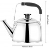 Suwimut Whistling Tea Kettle 3.17 Quart Stainless Steel Teapot Teakettle for Stovetop Induction Stove Top Thin Base Mirror Finish 3 Liters