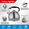 Whistling Tea Kettles Stovetop with Boils Faster Bottom,Surgical Brushed Stainless Steel Finish Whistling Teapot 3 Quart,1YR Warranty 1 Tea Maker Infuser Included by Kmatee