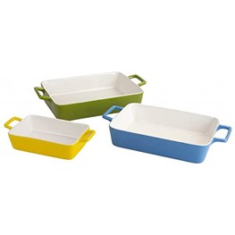 10 Strawberry Street Nested 3pc Bakeware Set with Handles Mixed Colors
