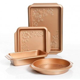 Gibson Country Kitchen 4 pc Embossed Nonstick Bakeware Set 4-Piece Copper