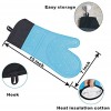 Silicone Oven Mitt with Quilted Liner BBQ Gloves Extreme Heat Resistant Food Grade Kitchen Grill Gloves Silicone Non-Slip Cooking Gloves for BBQ Cooking Baking