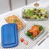 Doonmi- 3 Pack Classic Glass Baking Dish with Blue Lid 1.6 Quart 2.2 Quart and 3 Quart Freezer-to-Oven Safe Baking Dishes BPA-Free Lids Perfect for Cooking Cake Dinner Food Storage Banquet and Daily Use.