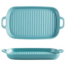 Fine Solid Glaze Ceramics Roasting Pan Baking Pan Serving Dish 1 Rectangular 11" Turquoise