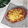 MDZF SWEET HOME Ceramic Baking Dish for Oven Individual Roasting Lasagna Pan Small Casserole Bakeware with Handle Rectangular Dish Red
