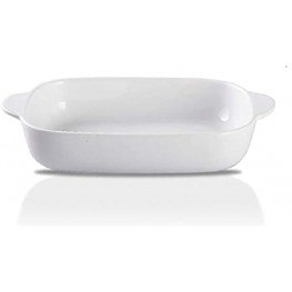 MDZF SWEET HOME Ceramic Baking Dish for Oven Individual Roasting Lasagna Pan Small Casserole Bakeware with Handle White