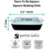 Partito Bella Perfect Square Premium Stoneware Baking Dish Handcrafted in Classic Black and White 10 x 10 Great for Lasagna Casseroles Prime Rib Roasted Vegetables and Indulgent Desserts