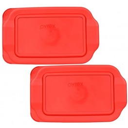 Pyrex 2 Quart 7 x 11 Red Rectangular Plastic Lid 232-PC for Glass Baking Dish 2pks