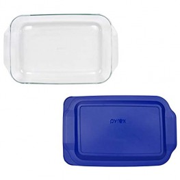 PYREX 3QT Glass Baking Dish with Blue Cover 9" x 13" Pyrex