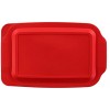 Pyrex Basics 3 Quart Glass Oblong Baking Dish with Red Plastic Lid -13.2 INCH x 8.9inch x 2 inch