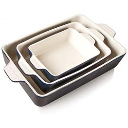 SWEEJAR Ceramic Bakeware Set Rectangular Baking Dish Lasagna Pans for Cooking Kitchen Cake Dinner Banquet and Daily Use 11.8 x 7.8 x 2.75 Inches of Casserole Dishes Navy