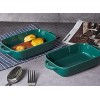 Xiteliy Ceramic Bakeware Set Small Size Baking Dish Lasagna Pans with Casserole Dish Square Pan with Double Handle TL-BKW-7.5'' Green