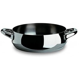 Alessi MAMI Low casserole with two handles in 18 10 stainless steel mirror polished,2 qt 32 oz