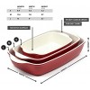 B-FODGE 3 Piece Ceramic Bakeware Set Non Stick Rectangular Casserole Dishes With Easy To Grab Handles Stackable Durable Baking Pans Are Suitable For The Oven & Dishwasher