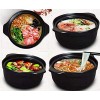 Coisound1688 Korean Premium Cartoon Pattern Ceramic Brown Casserole Clay Pot with Lid,For Cooking Hot Pot Dolsot Bibimbap and Soup 9in