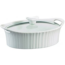 Corningware French White III Oval Casserole with Glass Cover 1.5-Quart