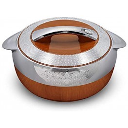 Happy Hi-sense Pearl ABS Wood Insulated Casserole | Stainless Steel Bowl | Keep Hot and Cold | Large |4000 ML