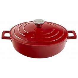 IMUSA USA Red 4 Quart Cast Aluminum Casserole With Stainless Steel Knob