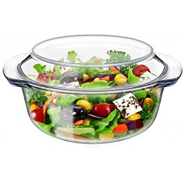 NUTRIUPS Round Glass Casserole Dish with Lid Glass Casserole Round Glass Dish with Lid Casserole Dish with Lid 1.5L
