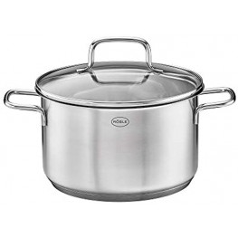 Rösle Basics Line Stainless Steel High Casserole Pot with Glass Lid 6.2-inch Diameter
