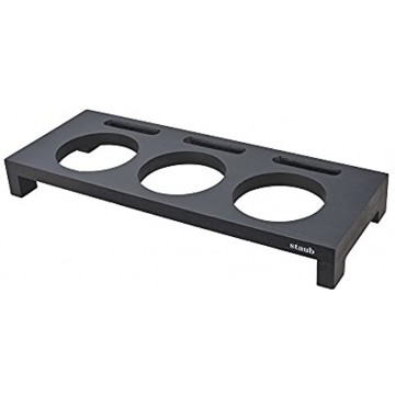 STAUB Cast Iron 3 Mini Casseroles Display Shelf- Wooden Black