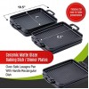 Bruntmor 8.5 x 7 Set Of 4 Porcelain Matte Oven to Table Bakeware Dinner Plates for Oven Roasting Lasagna Pan with Handle Square Dish Black
