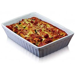 KitchenCraft World of Flavours Lasagne Dish Stoneware White 33 x 23 cm
