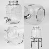 1 Gallon 4000ml Clear Mason Jar With Lids Airtight Glass Jars With Stainless Water Faucet and Ice Cylinder and Jars Holder Perfect for Beer Sun Tea Coffee Coke and Cold Drinks 1 pack