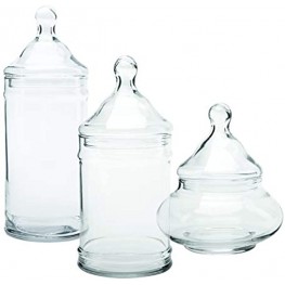 Anchor Hocking Pagoda Apothecary Jars with Lids 6-piece mixed sizes glass clear multi