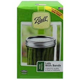 Ball Canning Ball Jars Wide Mouth Lids and Bands,24 Lids and Bands