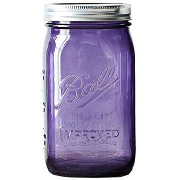 Ball Jar with Lid and Band Pick Your Size and Color Purple Wide Mouth Quart 32 oz.
