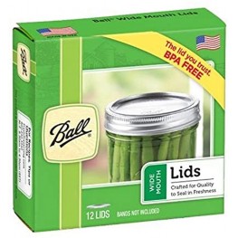 Ball Jars Wide Mouth Lids 12 Count Pack of 1
