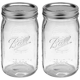 Ball Quart Jar with Silver Lid Wide Mouth Set of 2