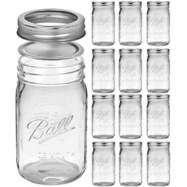 Bedoo 12 Pack Wide Mouth Mason Jars 32 oz  Quart Mason Jars with Airtight Lids  Clear Glass Mason Jars Set of 12 Wide Mouth