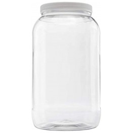CLEARVIEW CONTAINERS 128 OZ Jar with Lid Clear Plastic Jar with lid Leak proof Fresh seal lined ribbed cap Gallon Storage Container 1 Pack