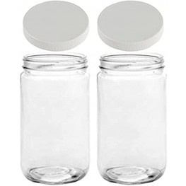 Glass Storage Jars with Lids Extra Wide Mouth Storage Jar 32 oz 2 BPA Free Plastic Storage Lids- Leak Proof Made in the USA by Jarming Collections